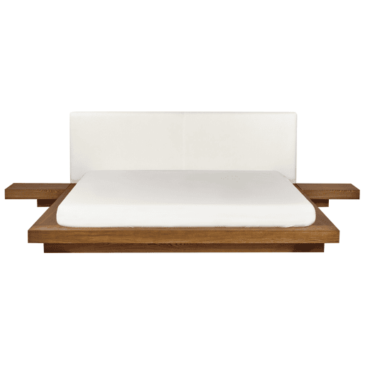 Cama com LED Bouclé ZEN 180 x 200 cm LED Freixo natural