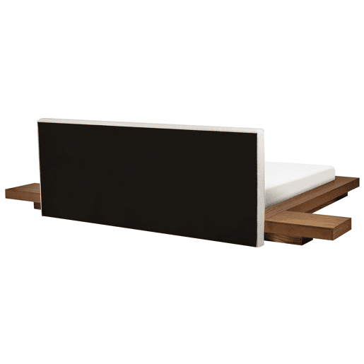 Cama com LED Bouclé ZEN 180 x 200 cm LED Freixo natural
