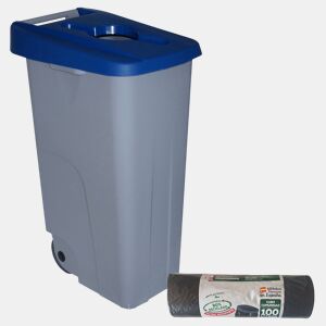 WELL HOME Recipiente Aberto 85L Azul Alt.76cm+10 sacos de lixo de 100L