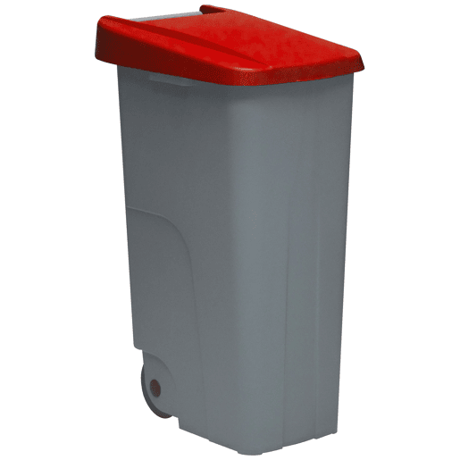 WELL HOME Contentor Fechado 110L Vermelho Alt.88cm+10 sacos de lixo 120L