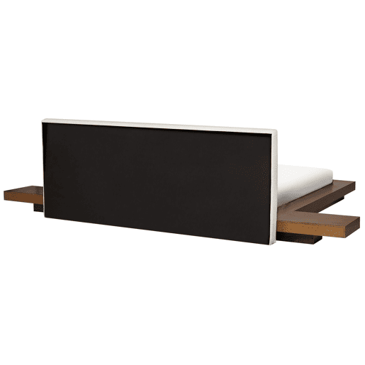 Cama com LED Bouclé ZEN 180 x 200 cm LED Freixo castanho