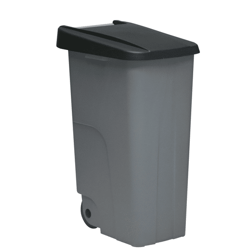 WELL HOME Contentor Fechado 85L Preto Alt.76cm+10 sacos de lixo de 100L