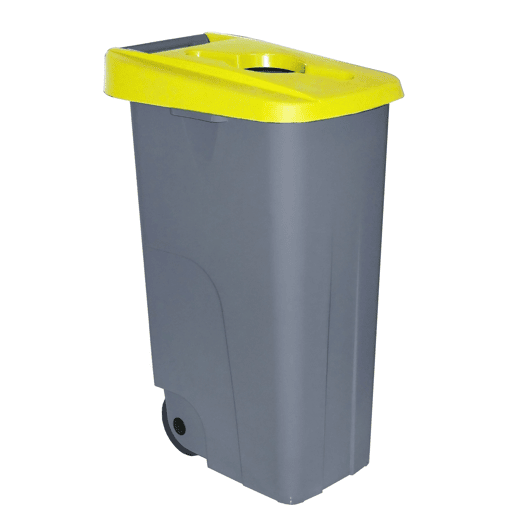 WELL HOME Recipiente Aberto 85L.Amarelo Alt.76cm+10 sacos de lixo 100L