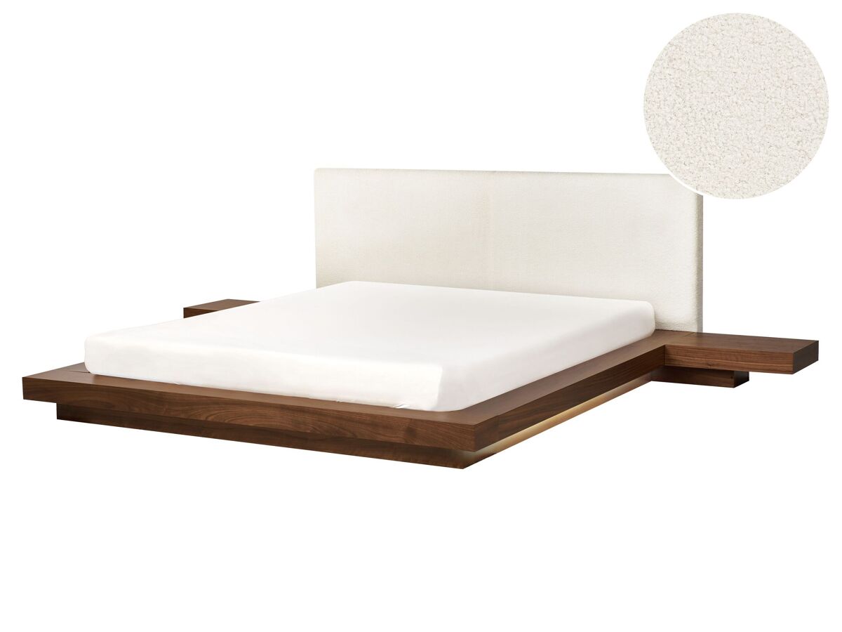 Beliani Cama LED MDF ZEN 308x229 Marrón