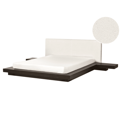 Cama de água Bouclé ZEN 160 x 200 cm Madeira escura de freixo