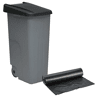 WELL HOME Contentor Fechado 110L Preto Alt.88cm+10 sacos de lixo 120L