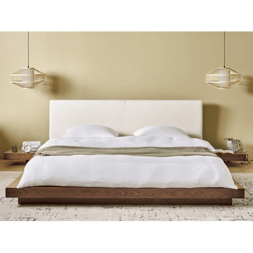 Cama Bouclé ZEN 180 x 200 cm Freixo castanho