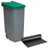 WELL HOME Contentor Fechado 110L Verde Alt.88cm+10 sacos de lixo 120L