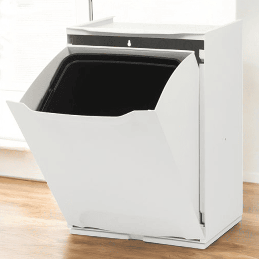 BEM CASA Caixote de reciclagem em polipropileno branco. Tanque 20L