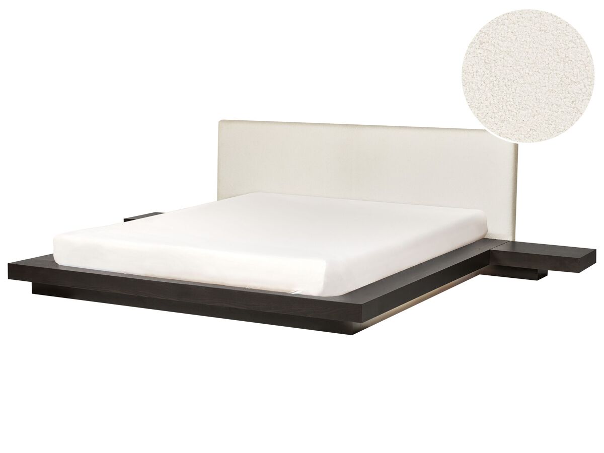 Beliani Cama LED MDF ZEN 328x229 Madera Oscura