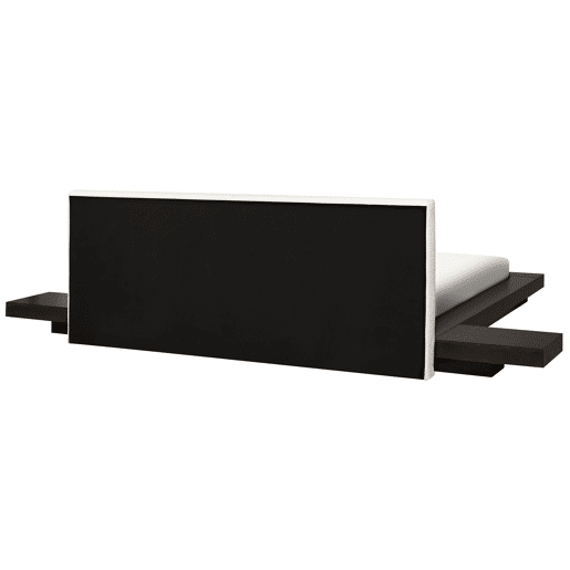 Cama com LED Bouclé ZEN 180 x 200 cm LED Madeira escura de freixo