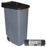 WELL HOME Recipiente Aberto 85L Preto Alt.76cm+10 sacos de lixo 100L