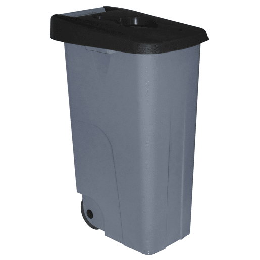 WELL HOME Recipiente Aberto 85L Preto Alt.76cm+10 sacos de lixo 100L