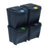 WELL HOME Conjunto de 4 lixeiras-lixeira, antracite, 4x25L