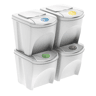 WELL HOME Conjunto de 4 lixeiras-lixeira, branco sujo, 4x25L