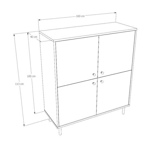 Aparador VENUS SB100 4D 100x40x113 Bege