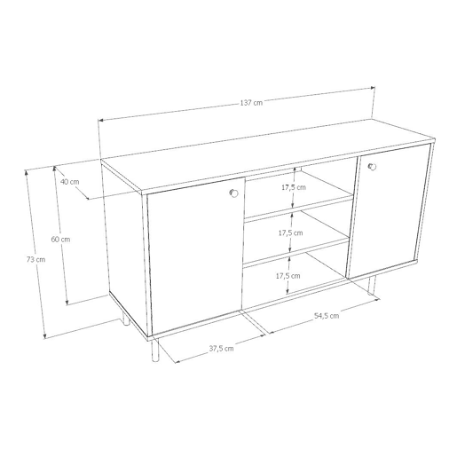 Aparador VENUS SB137 2D 137x40x73 Bege
