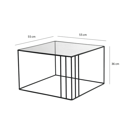 Mesa de Centro Quadrada em Metal