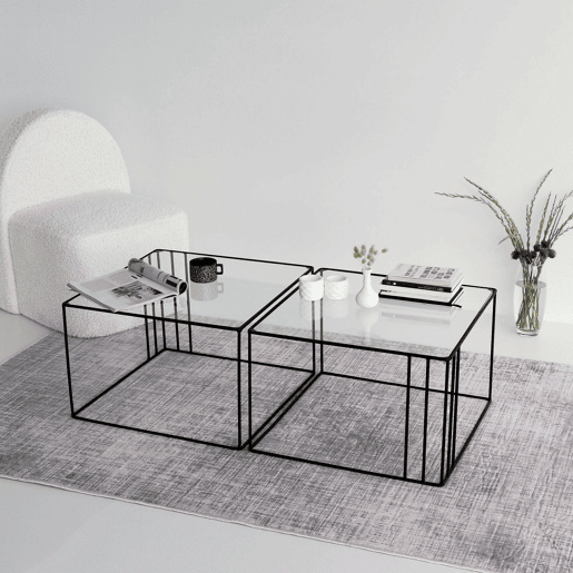 Mesa de Centro Quadrada em Metal