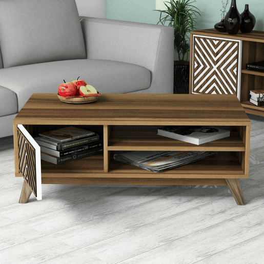 Mesa de centro com efeito madeira
