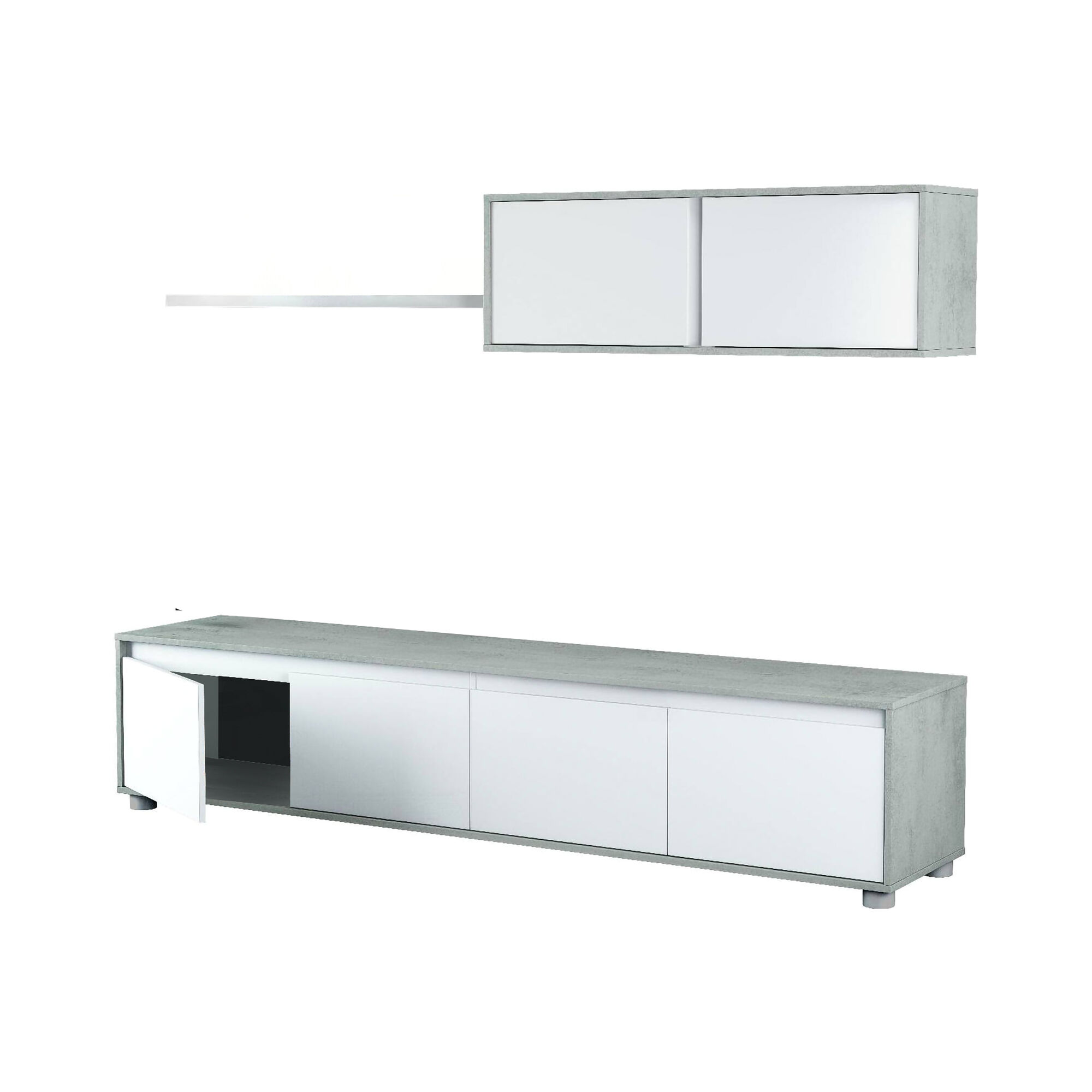 Parede montada com efeito madeira 200 Blanco/ Gris