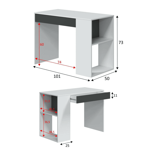 Mesa com efeito de madeira
