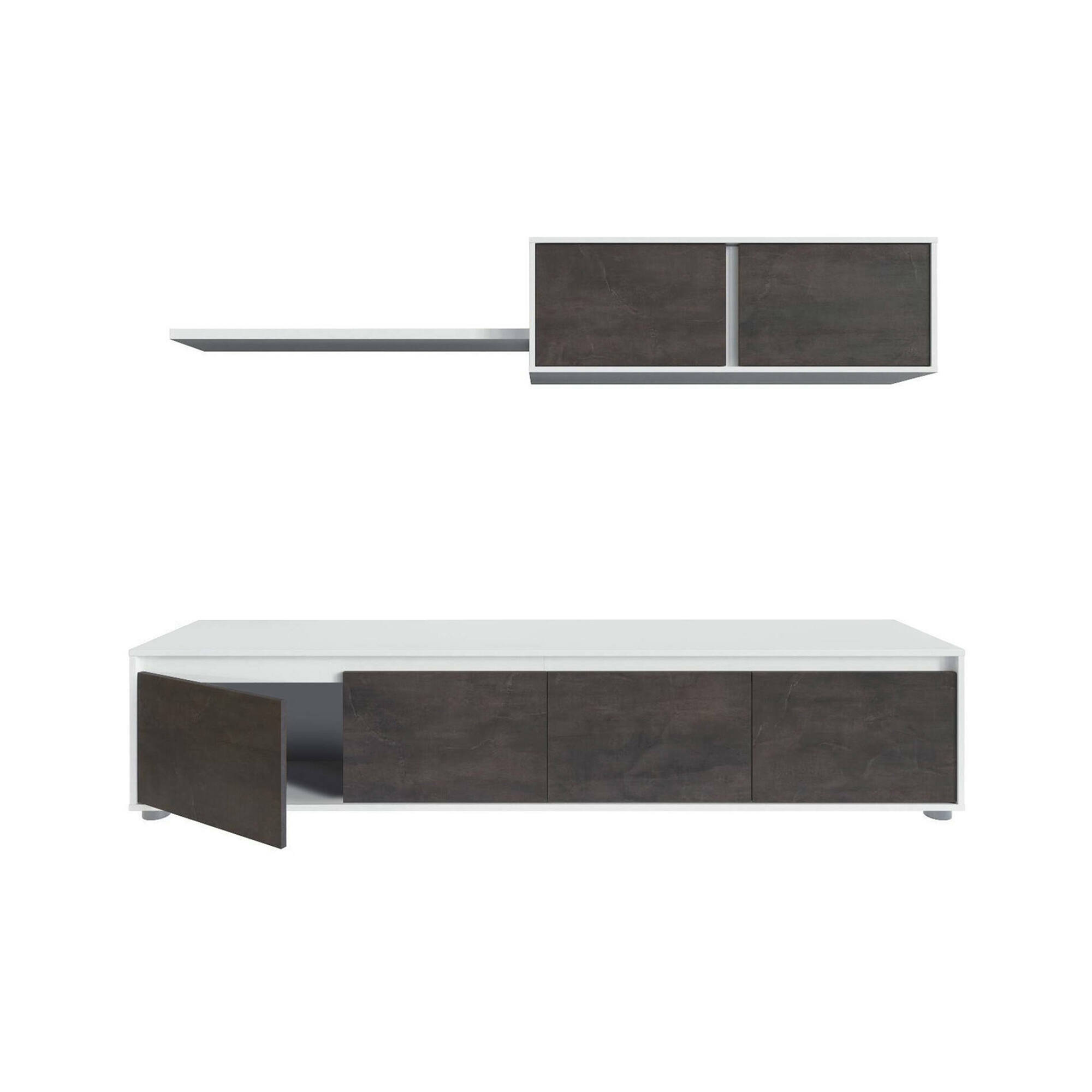 Parede montada com efeito madeira 200 Blanco/ Madera