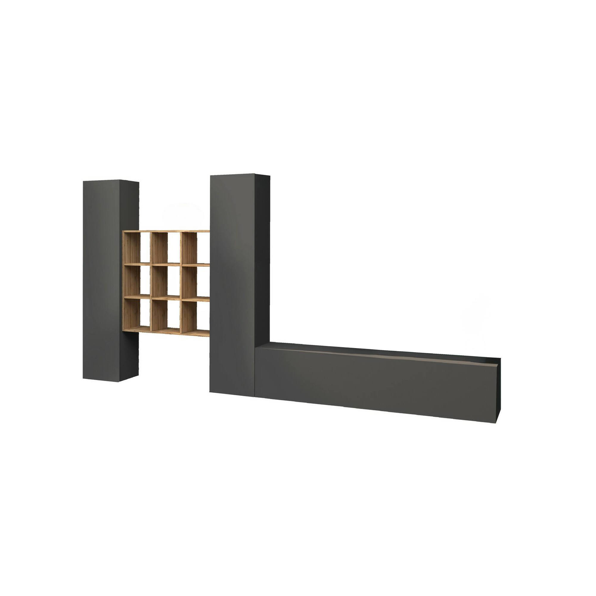 Parede montada com efeito madeira 350 Negro