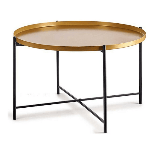 Mesa de apoio Preto Dourado Metal (76,5 x 46 x 76,5 cm)