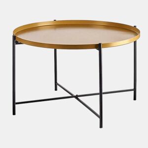 Mesa de apoio Preto Dourado Metal (76,5 x 46 x 76,5 cm)