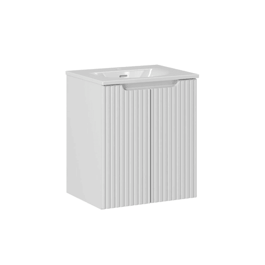 Móvel lavatório simples encastrado 50cm 2 portas Riva Branco