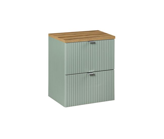 Mueble bajo lavabo 50cm 2 cajones encimera Jade Verde y Madera