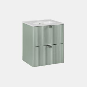 Móvel lavatório simples encastrado 50cm 2 gavetas Verde Jade
