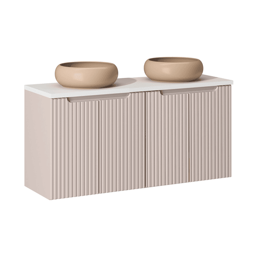 Móvel lavatório duplo 120cm 4 portas Riva Cashmere Branco