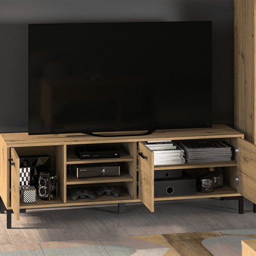 Móvel TV 3 portas 155 cm Liora Madeira