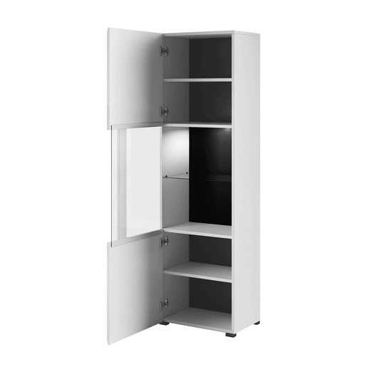 Vitrine 1 porte com LED Louis Branco