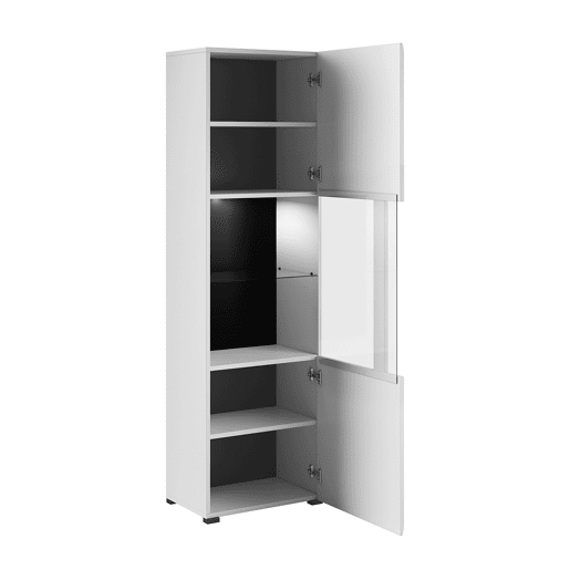 Vitrine 1 porte com LED Louis Branco