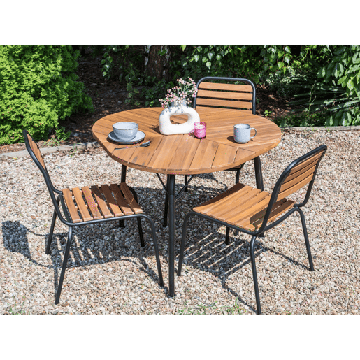 Mesa de refeição de jardim VARENNA 106 cm 103 cm Madeira de acácia Castanho