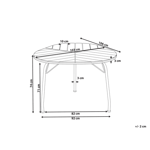 Mesa de refeição de jardim VARENNA 106 cm 103 cm Madeira de acácia Castanho