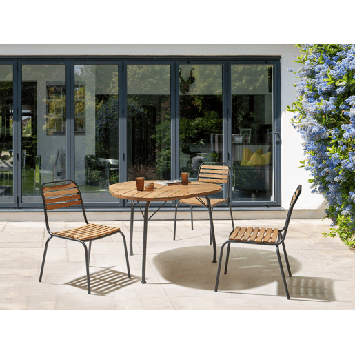 Mesa de refeição de jardim VARENNA 106 cm 103 cm Madeira de acácia Castanho