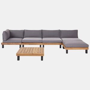 Conjunto de sofás de jardim de canto 5 lugares FRAZZANO Madeira de Acácia certificada Cinzento