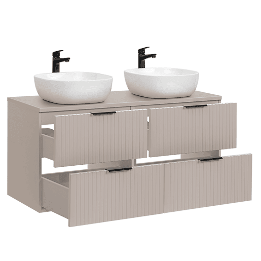 Meuble double vasque 120cm Adriel Cachemire Meuble double vasque 120cm Adriel Cachemire