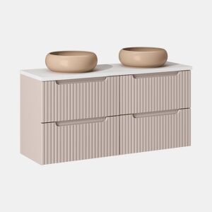 Móvel lavatório duplo 120cm 4 gavetas Riva Cashmere Branco