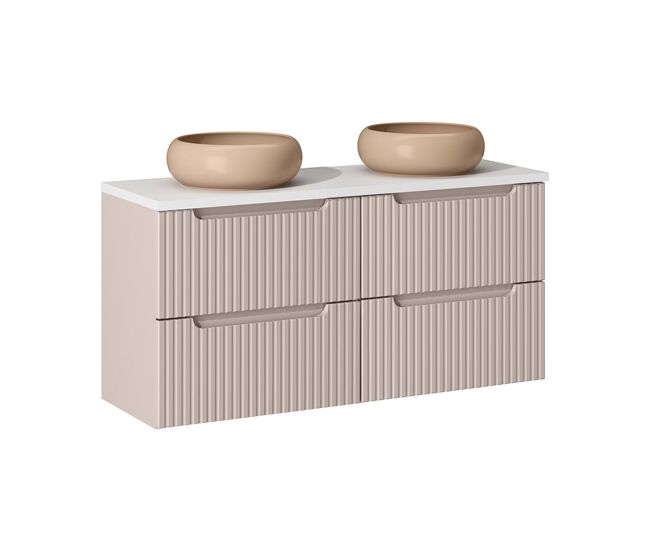Mueble doble lavabo 120cm 4 cajones riva cachemira y blanco