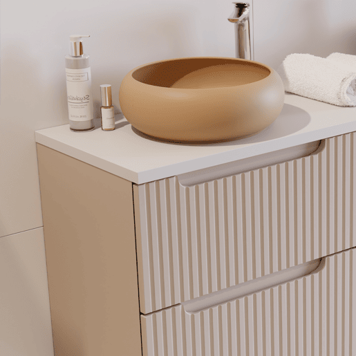 Móvel lavatório duplo 120cm 4 gavetas Riva Cashmere Branco
