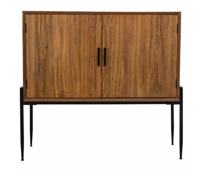 Aparador alexandra house living marrón hierro chapa madera de abeto 40 x 99 x 110 cm