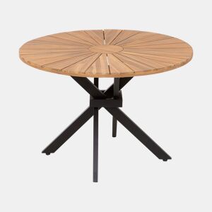 Mesa de refeição de jardim CISSONE 110 cm 110 cm Madeira de acácia Castanho