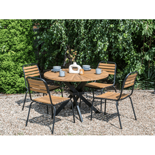 Mesa de refeição de jardim CISSONE 110 cm 110 cm Madeira de acácia Castanho