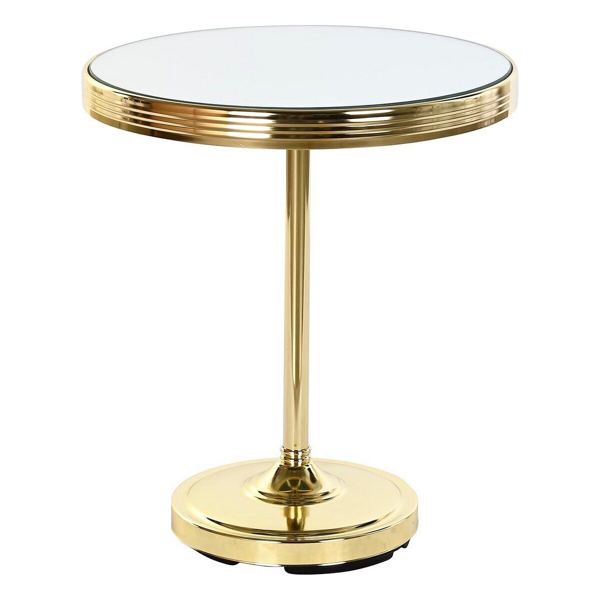 Mesa auxiliar dkd home decor espejo dorado latón (42,5 x 42,5 x 49 cm)