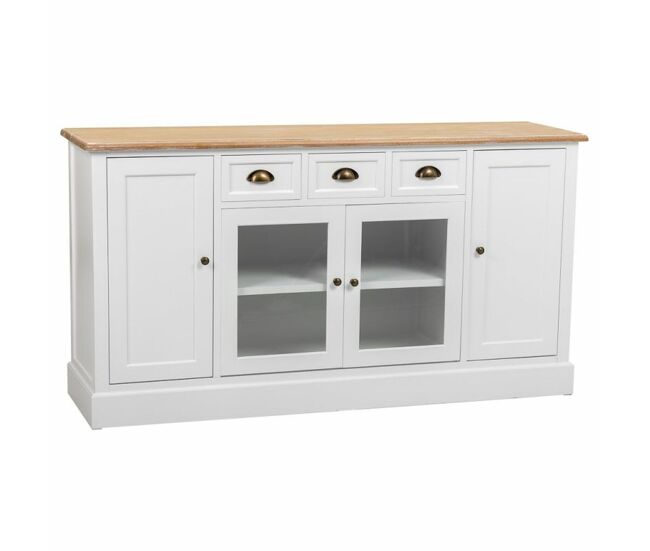Aparador alexandra house living blanco marrón aleación de zinc madera mdf 40 x 80 x 150 cm